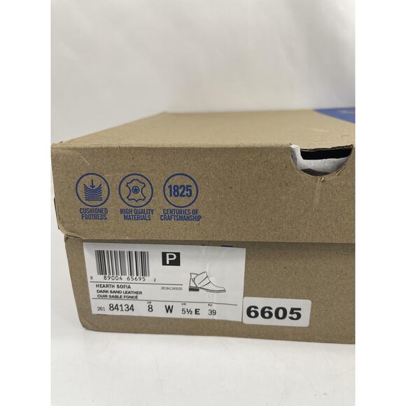 Clarks Boots Womens Size 8W Brown Leather Hearth Sofia Ankle Zip Booties Comfort - Picture 14 of 15